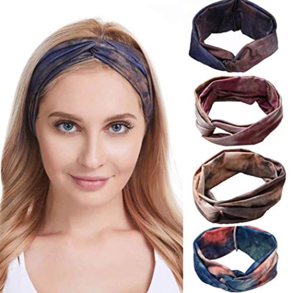 Buy Asooll Boho Headbands Cross Headband Headpiecce Bohemia Floal Style  Head Wrap Hair Band Vintage Cotton Stylish Elastic Fabric Hairbands Fashion  Accessories For Women And Girl – Pack Of 4 Online in