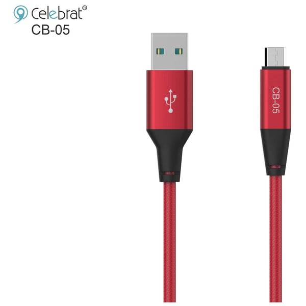 Celebrat Micro USB Cable 1m Red - CB05M Celebrat Micro USB Cable 1m Red - CB05M