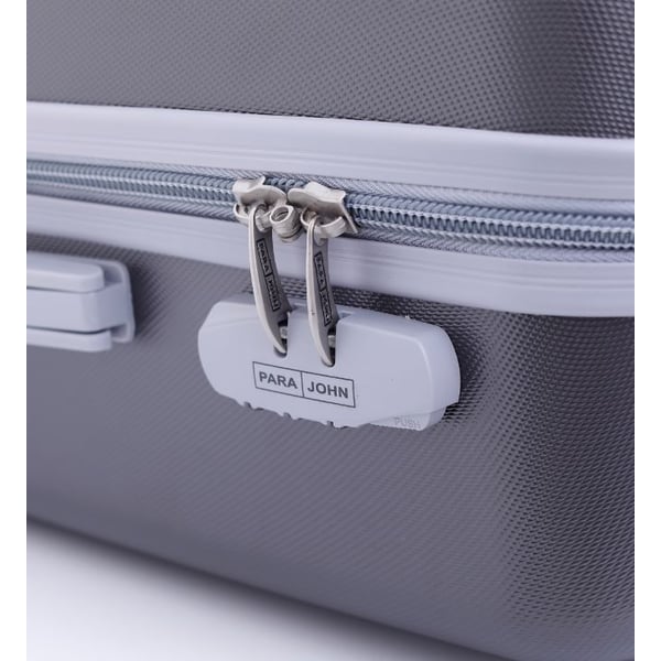 Para John ABS Luggage Travel Trolley With 4 Wheels 3pcs Set Grey Para John ABS Luggage Travel Trolley With 4 Wheels 3pcs Set Grey
