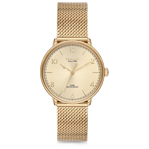Omax Dome Series Gold Mesh Analog Watch For Women DC004G11I Omax Dome Series Gold Mesh Analog Watch For Women DC004G11I