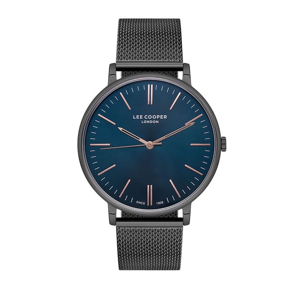 Lee Cooper, LC07159.090, Mens Analog Watch, Dark Blue Dial Stainless Steel Gun Metal Grey Mesh Strap Lee Cooper, LC07159.090, Mens Analog Watch, Dark Blue Dial Stainless Steel Gun Metal Grey Mesh Strap