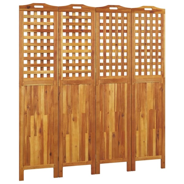 vidaXL 4-Panel Room Divider 162x2x180 cm Solid Wood Acacia vidaXL 4-Panel Room Divider 162x2x180 cm Solid Wood Acacia