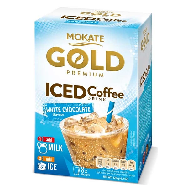 Mokate Gold Premium Iced Coffee Drink White Chocolate 15g*8