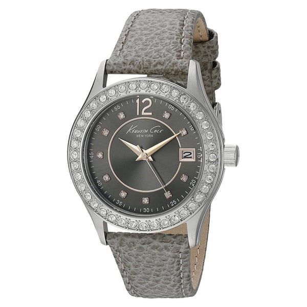 Kenneth Cole New York Classic Watch For Women with Grey Leather Strap