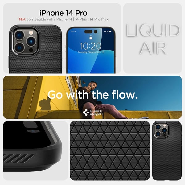 Spigen Liquid Air designed for iPhone 14 Pro case cover - Matte Black