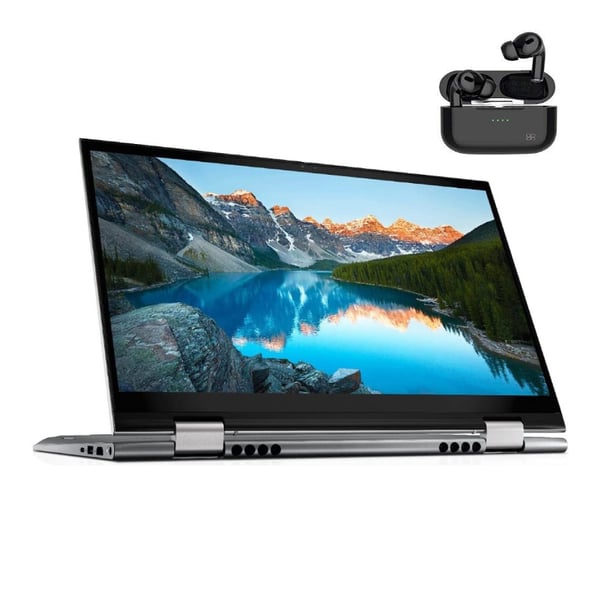 Dell Inspiron 5410 Laptop Core- i3-1125G4 2.00GHz 8GB 512GB SSD Intel UHD Graphics Win11 Home 14inch FHD Silver English/Arabic Keyboard Middle East Version With Wireless Earbuds Black