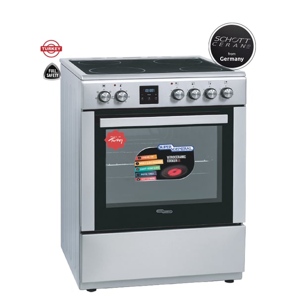 Super General Ceramic Electric Cooker & Electric Oven With Cooling Fan Silver SGCV-60-DSS