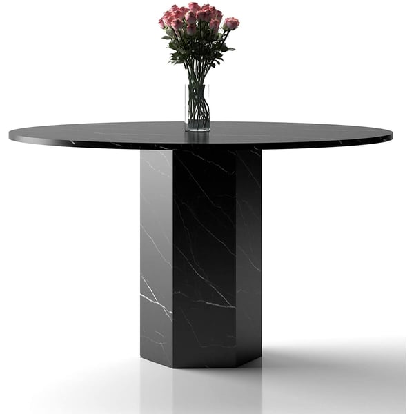 Lamac Crafts - Arya Black Marble Dining Table For Living Room/dining Room, Home Decor, Home Furniture - Made From Natural Stone
