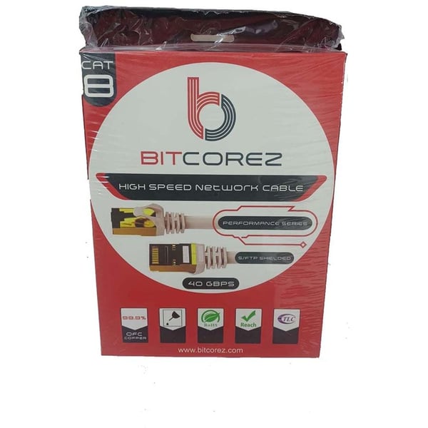 Bitcorez CAT 8 Patch Cord 10m White Bitcorez CAT 8 Patch Cord 10m White