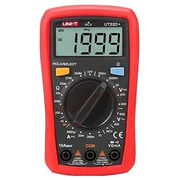 Uni-T UT33D+ Digital Multimeter Auto Range Palm Size AC DC Voltmeter Ammeter Resistance Capatitance Tester