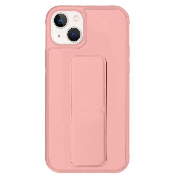 Margoun case for iPhone 14 with Hand Grip Foldable Magnetic Kickstand Wrist Strap Finger Grip Cover 6.1 inch Light Pink