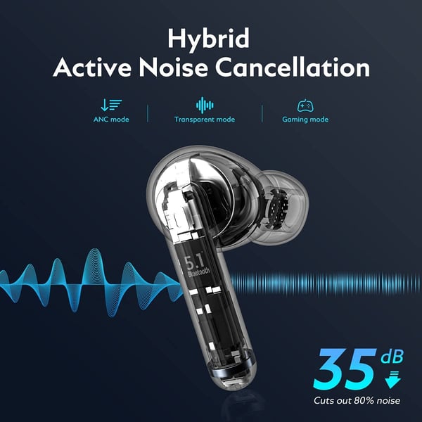 QCY HT03 True Wireless Earbuds With 4 Microphones Hybrid Active Noise Cancelling Bluetooth V5.1 White QCY HT03 True Wireless Earbuds With 4 Microphones Hybrid Active Noise Cancelling Bluetooth V5.1 White