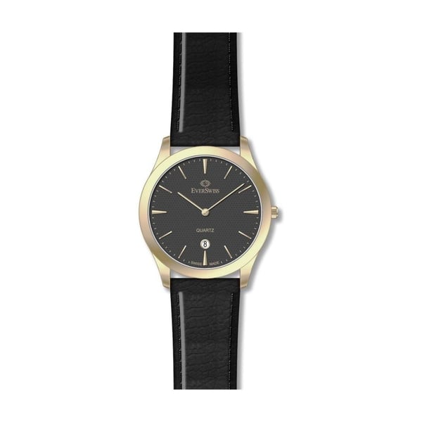 Everswiss 1691-GLB Black Leather Watch Men