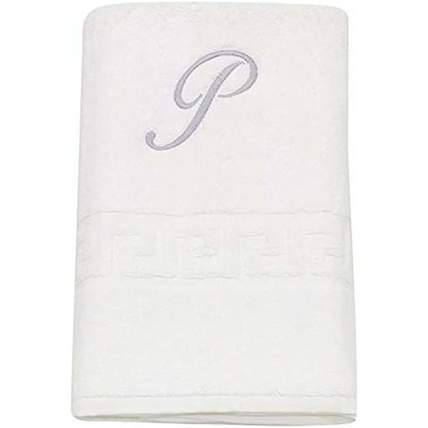 Personalized For You Cotton White P Embroidery Bath Towel 70*140 cm