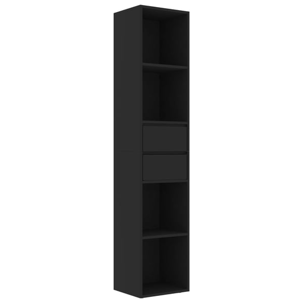Vidaxl Book Cabinet Black 36x30x171 Cm Engineered Wood