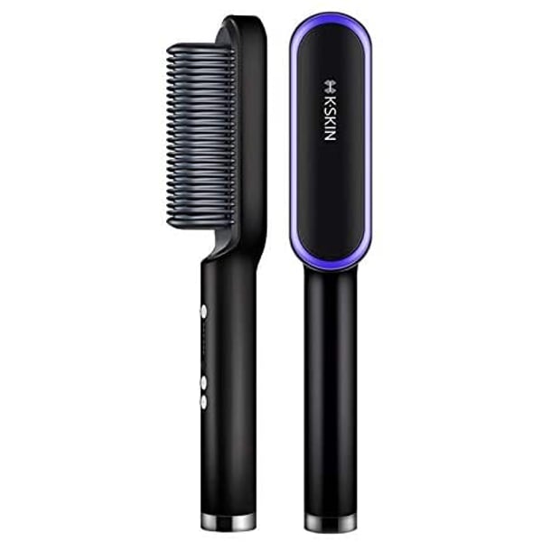Kskin Hair Straightener Brush Hair Straightening Iron With Built-in Comb, 20s Fast Heating 5 Gears Settings Anti-scald Perfect For Professional Salon At Home Kd380,black