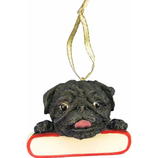 E&S Pets Pug Ornament Black E&S Pets Pug Ornament Black
