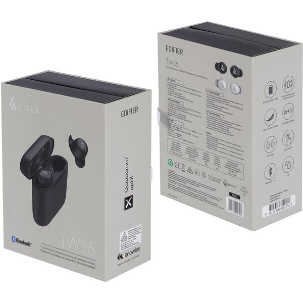Edifier TWS6BK True Wireless In Ear Earbuds Black Edifier TWS6BK True Wireless In Ear Earbuds Black