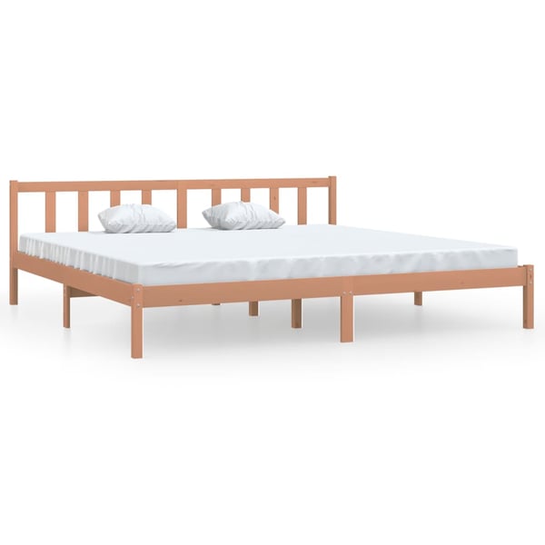 فيداكسل هيكل سرير بني عسلي من خشب الصنوبر الصلب 180x200 سم 6 قدم سوبر كينج UK