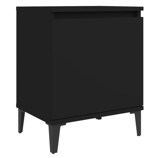 vidaXL Bed Cabinet with Metal Legs Black 40x30x50 cm vidaXL Bed Cabinet with Metal Legs Black 40x30x50 cm