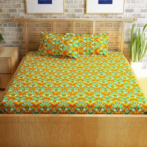 buy-story-home-flat-double-bedding-set-multi-colour-225-x-250-cm