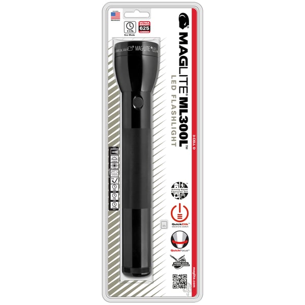 Maglite Ml300l 3-d Cell Led Flashlight, Black