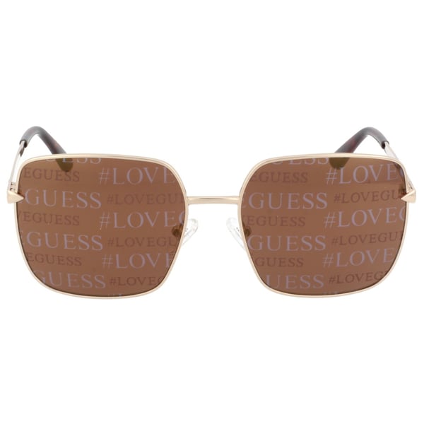 Guess GU7615-32G-56 Women's Sunglass Gold/Brown Mirror Metal