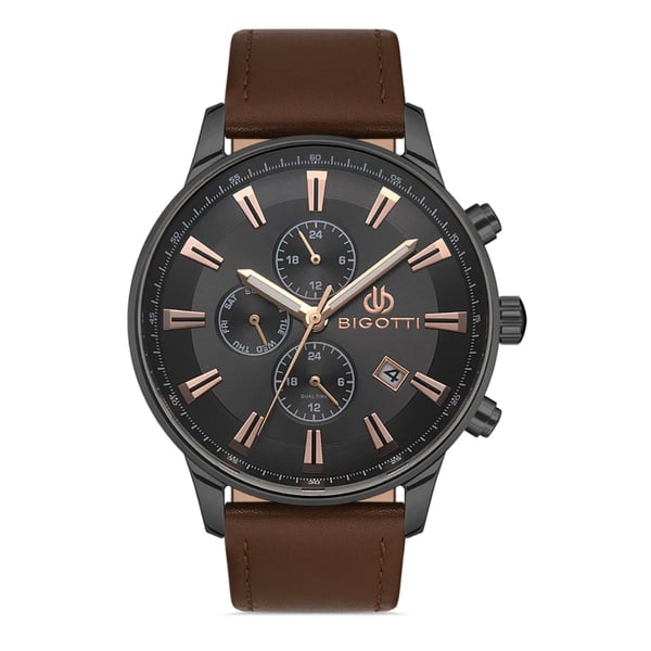 Bigotti Milano Mens Leather Strap Watch - Bg.1.10309-4 Bigotti Milano Mens Leather Strap Watch - Bg.1.10309-4