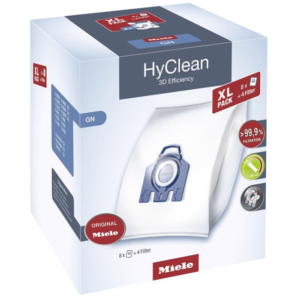Miele XL HyClean 3D GN dustbags - 4.5 liters (8 bags) Miele XL HyClean 3D GN dustbags - 4.5 liters (8 bags)