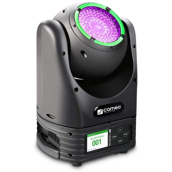 Cameo MOVO BEAM Z100 Unlimited Rotation Beam Moving Head with LED Ring and Zoom CLMBZ100