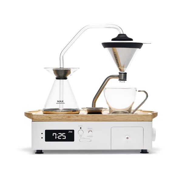 Joy Resolve Barisieur Tea or Coffee Brewing Alarm Clock - White