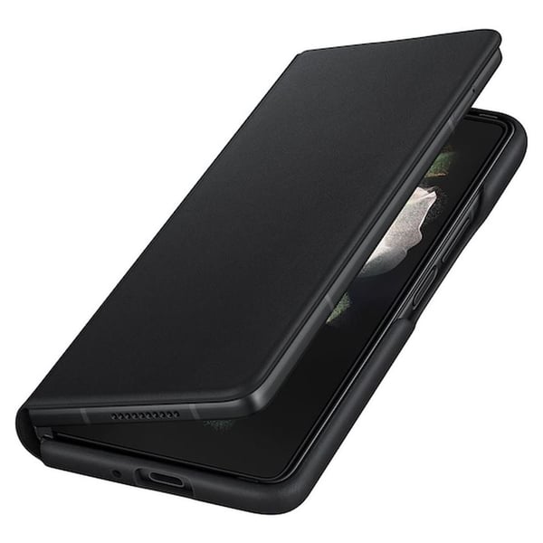 Samsung Galaxy Z Fold3 5G Leather Flip Stand Cover Black
