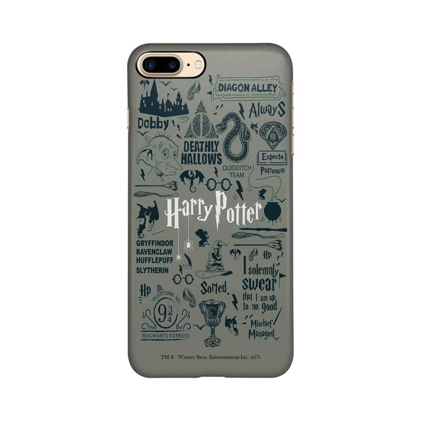 Harry Potter Infographic Grey - Sleek Case for iPhone 7 Plus