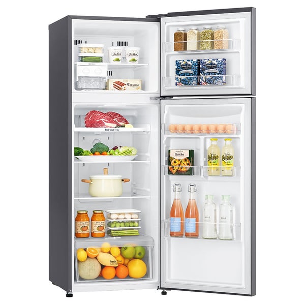 LG Top Freezer Refrigerator 335 Litres B402SLCB Smart Inverter Compressor Pull-out Tray Big Size Veggie Box LG Top Freezer Refrigerator 335 Litres B402SLCB Smart Inverter Compressor Pull-out Tray Big Size Veggie Box