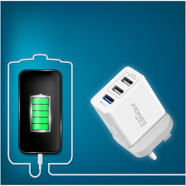 Promate Universal Wall Charger White Promate Universal Wall Charger White