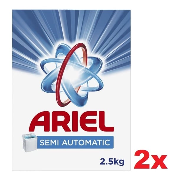 Ariel Semi-Automatic Detergent Powder 2.5kg Pack of 2 Ariel Semi-Automatic Detergent Powder 2.5kg Pack of 2
