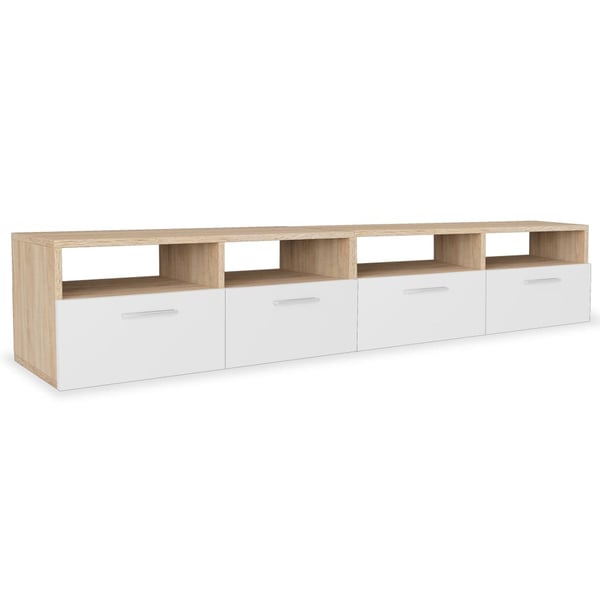 vidaXL TV Cabinets 2 pcs Engineered Wood 95x35x36 cm Oak and White