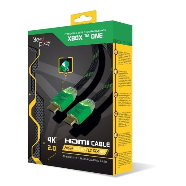 Steelplay 4K 2.0 High Speed Ultra HD HDMI 2m Black/Green For Xbox One and Xbox 360