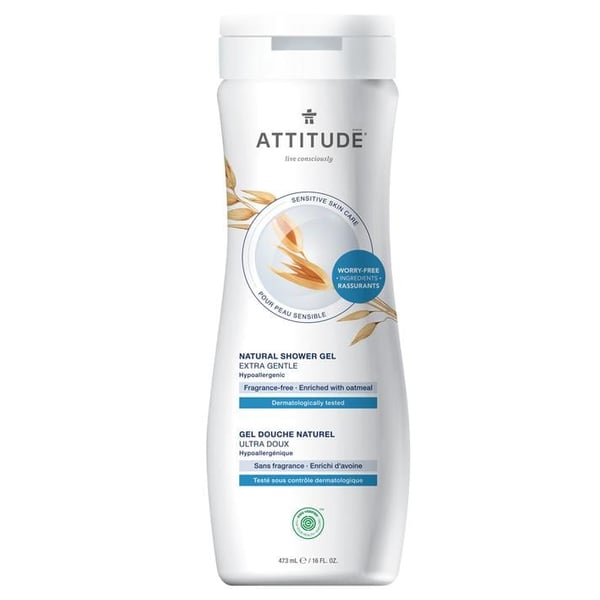 Attitude Natural Shower Gel Extra Gentle Fragrance Free 240ml