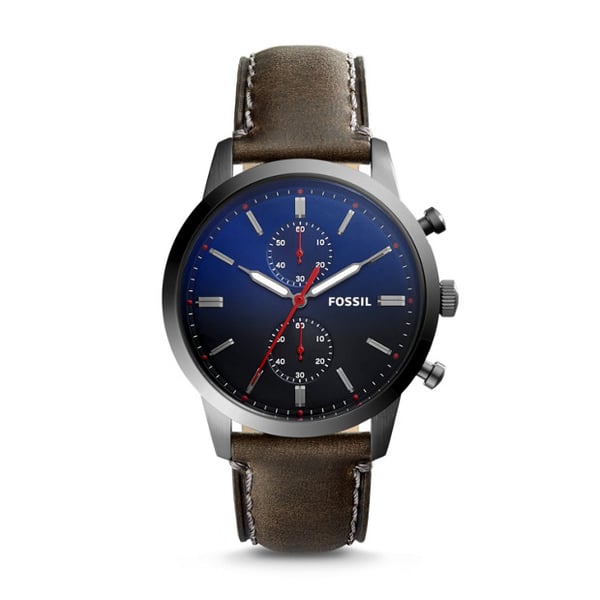 Fossil FS5378 Townsman 44mm Chronograph Gray Leather Watch