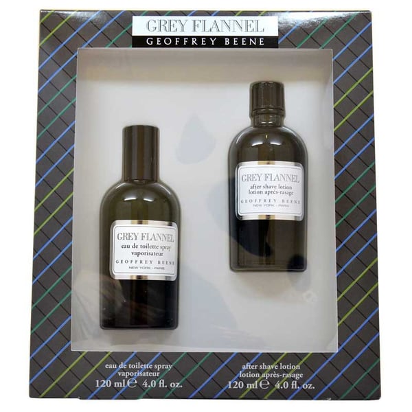 Geoffrey Beene Grey Flannel Edt 120ml+120ml After Shave Lotion Set For Men
