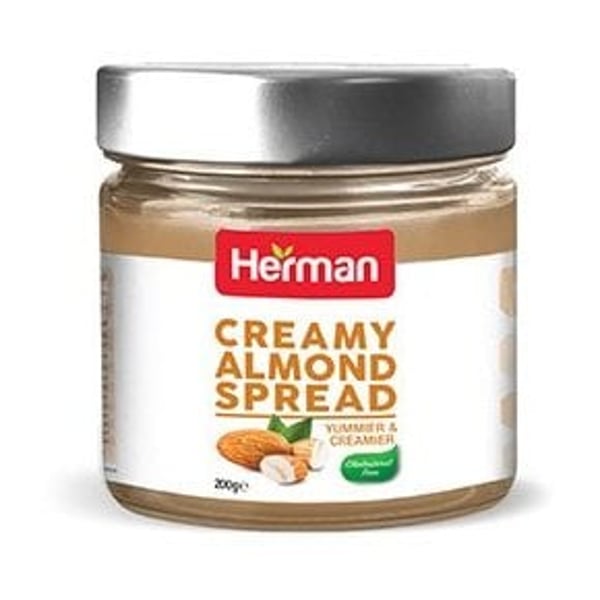 Herman Creamy Almond Spread 200g glass Jar