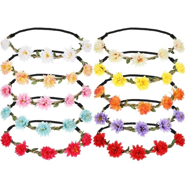 Buy Yaomiao 0 Pieces Artificial Flower Headbands Multicolor Hawaiian Crown  Floral Garland For Festival Wedding Party Online in UAE