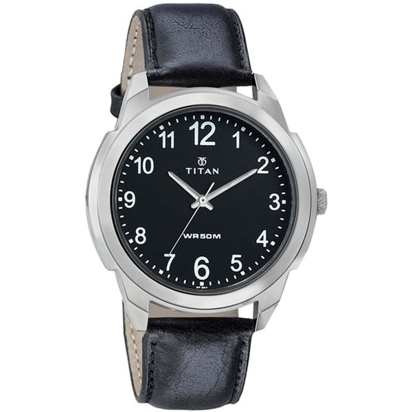 Titan 1585SL08 Mens Watch Classique Collection Analog Black