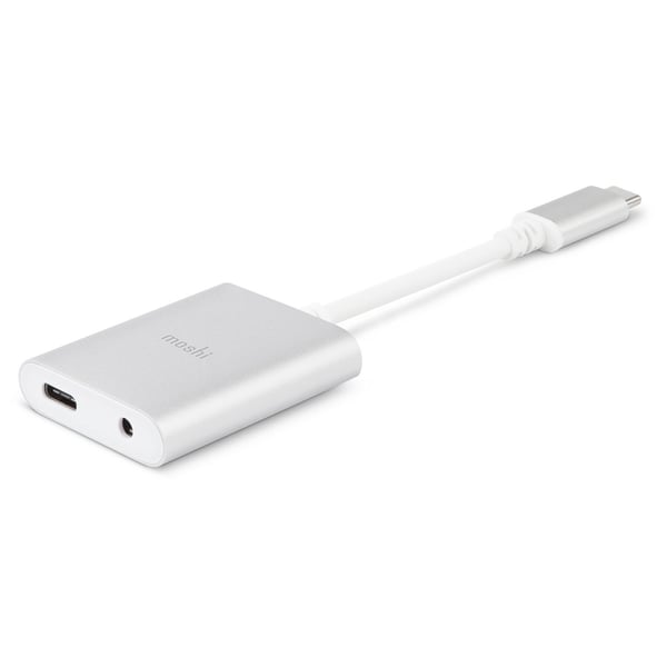 Moshi USB-C Digital Audio Adapter With Charging - Silver Moshi USB-C Digital Audio Adapter With Charging - Silver