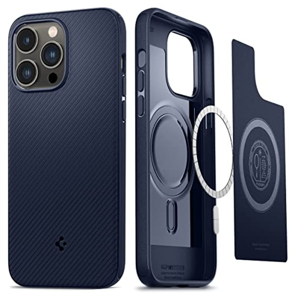 Spigen Mag Armor (MagFit) compatible with Magsafe designed for iPhone 14 Pro Max case cover (2022) - Navy Blue Spigen Mag Armor (MagFit) compatible with Magsafe designed for iPhone 14 Pro Max case cover (2022) - Navy Blue