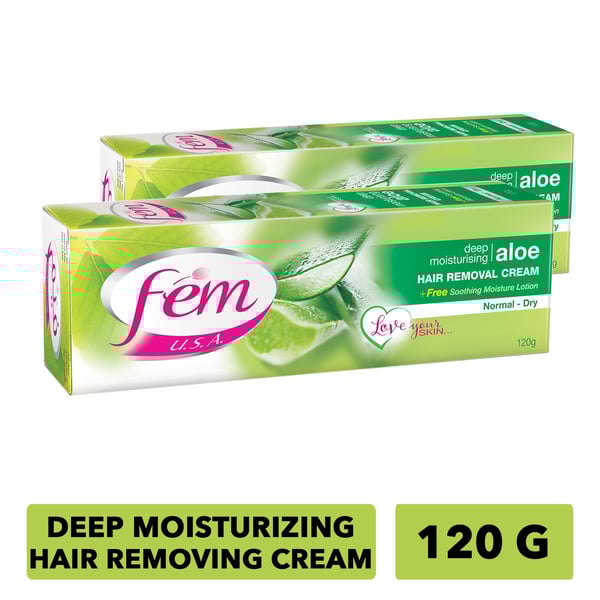 Fem USA Hair Removal Cream - Aloevera 120 Gms (twin Pack)