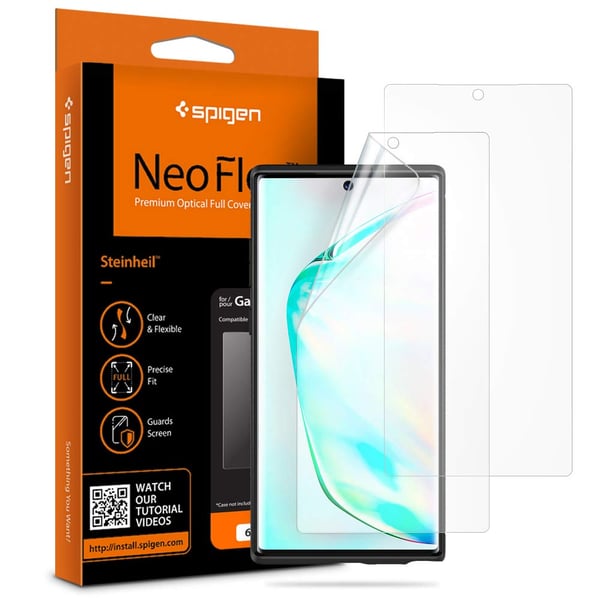 Spigen Samsung Galaxy Note 10 Plus/note 10+ 5g Neo Flex Screen Protector [2 Pack] - In-screen Fingerprint Sensor Compatible - Full Cover Flexible