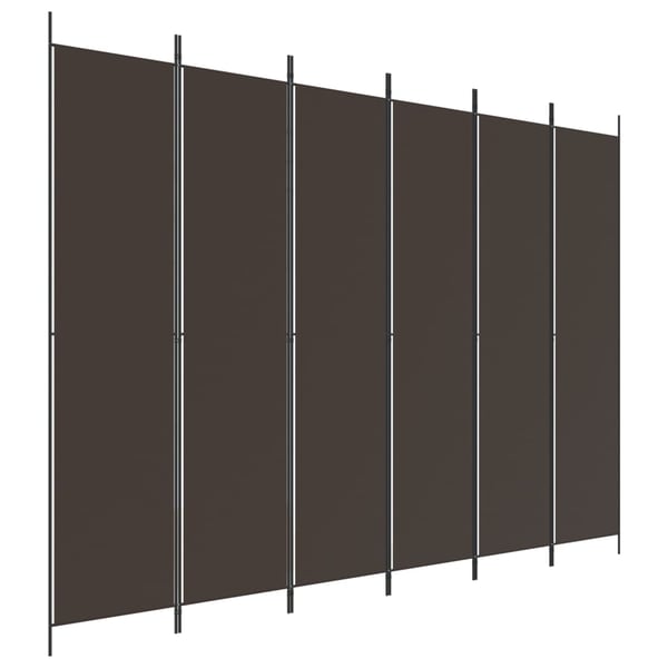 vidaXL 6-Panel Room Divider Brown 300x220 cm Fabric