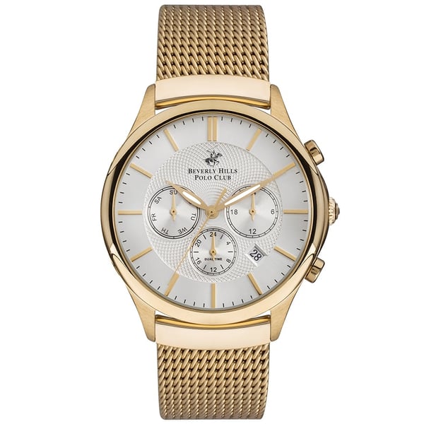 BEVERLY HILLS POLO CLUB Men's Multi Function Silver Sunray Dial Watch - BP3233X.130